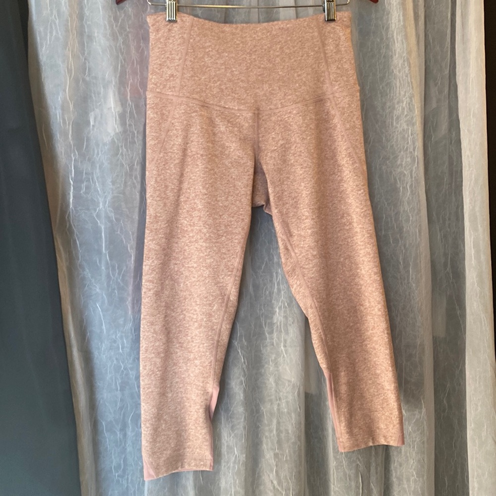 Zella Heather Rose Pink Legging Capri Workout Pant Medium
